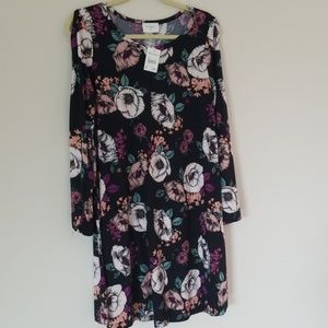 Everly Brand Floral Dress w/ Open Sleeves